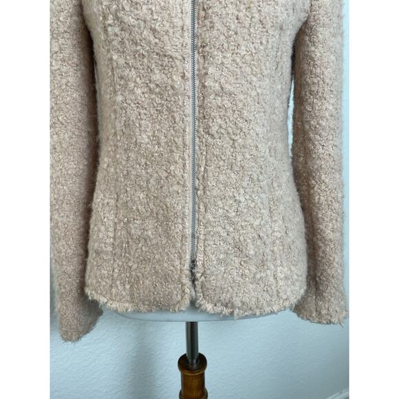 Rebecca Taylor Jacket Zip Front Mohair Boiled Wool Fuzzy Pink - Picture 4 of 13